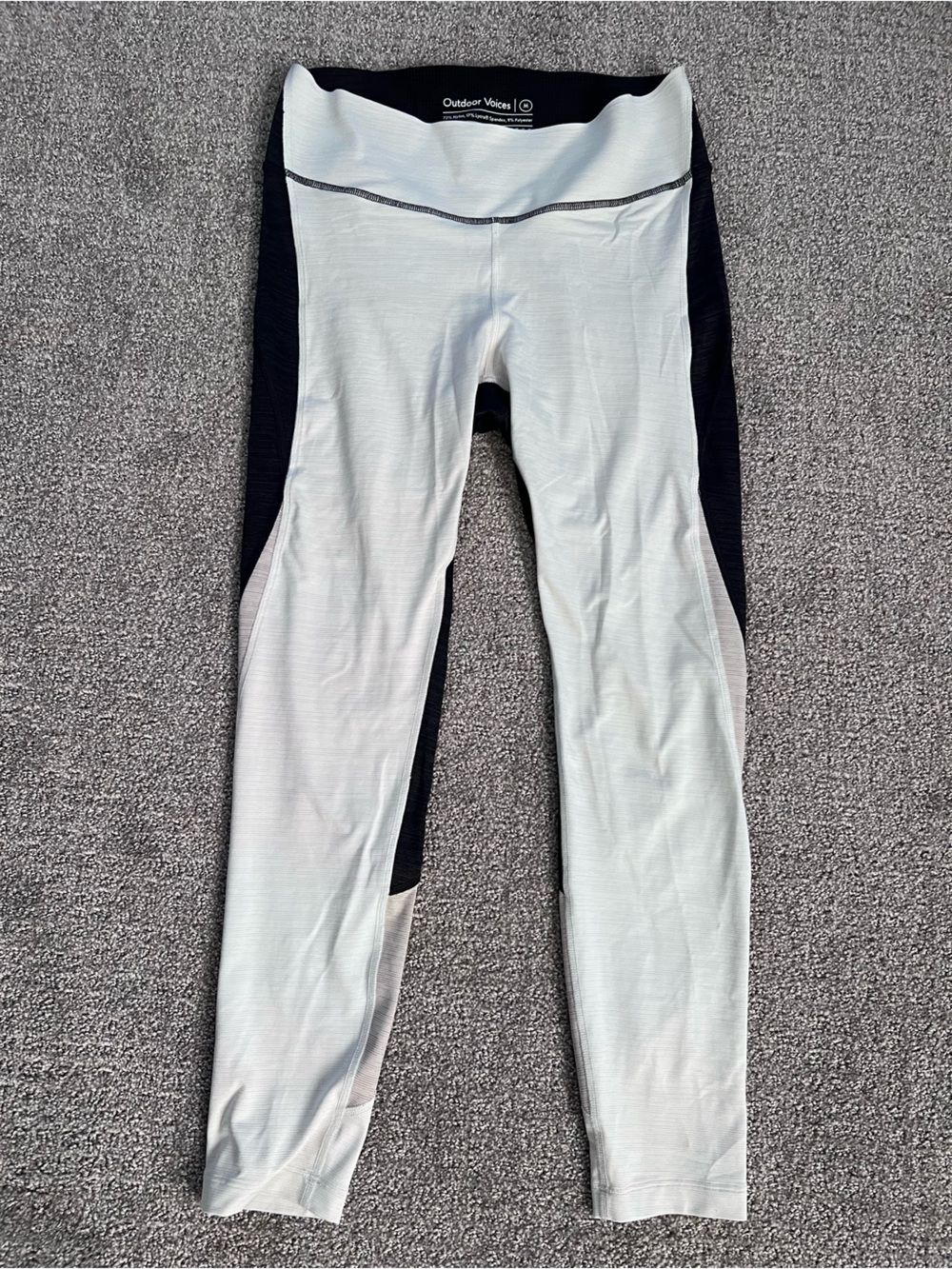 Outdoor Voices Mint Green and Black Performance Leggings